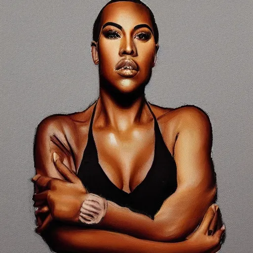 Prompt: portrait of Kanye West as a woman