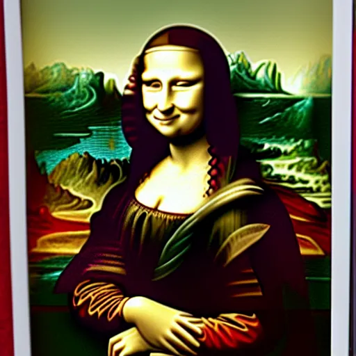 Prompt: the mona lisa painted by a 5 years old child