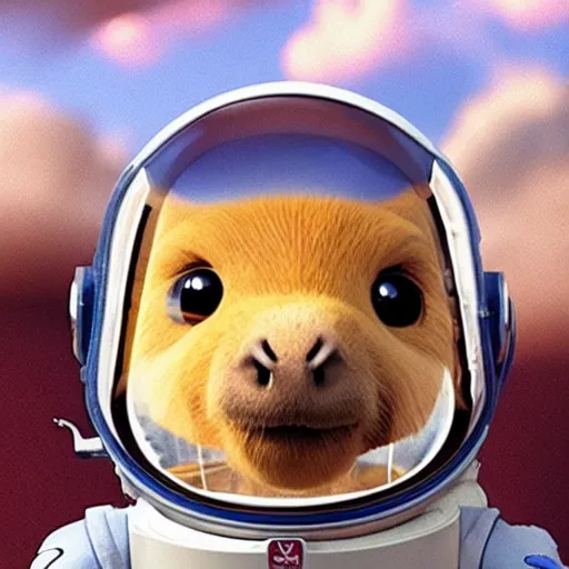 Prompt: an adorable capybara astronaut by pixar