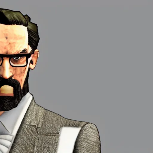 Prompt: Gordon Freeman in a three-piece-suit