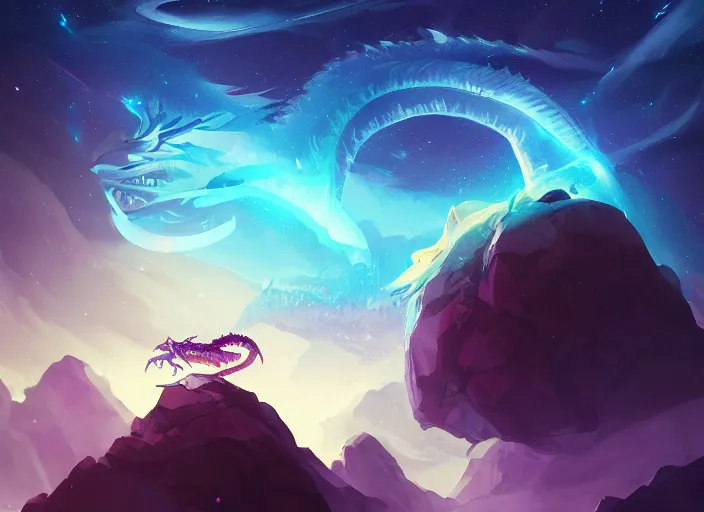 Image similar to a dragon worm flying through the night sky, glowing blue, surrounded by brilliant stars, by sylvain sarrailh, rossdraws, ambient light, ultra detailed, fantasy artwork, cinematic shot, 8 k, volumetric lighting, trending on artstation, award winning, very beautiful.