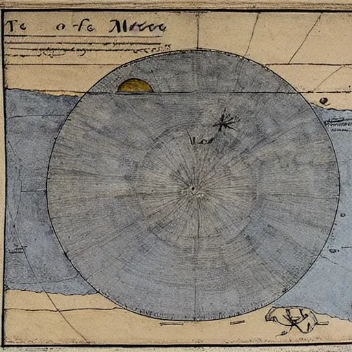 Prompt: map of the far side of the moon by leonardo,