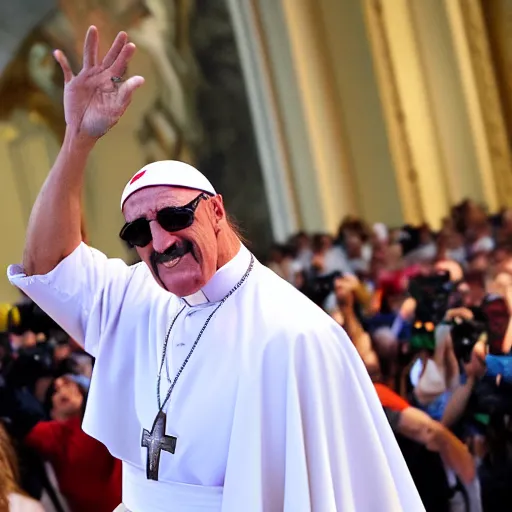 Image similar to hulk hogan as the new pope, dslr photo