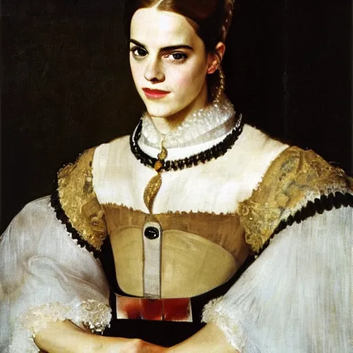 Image similar to emma watson painted by velazquez