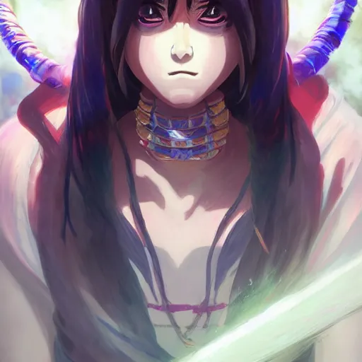 Prompt: anime portrait of Akeno Himejima as a shaman yedi using dark force to eliminate trump as an anime antagonist by Stanley Artgerm Lau, WLOP, Rossdraws, James Jean, Andrei Riabovitchev, Marc Simonetti, and Sakimichan, trending on artstation