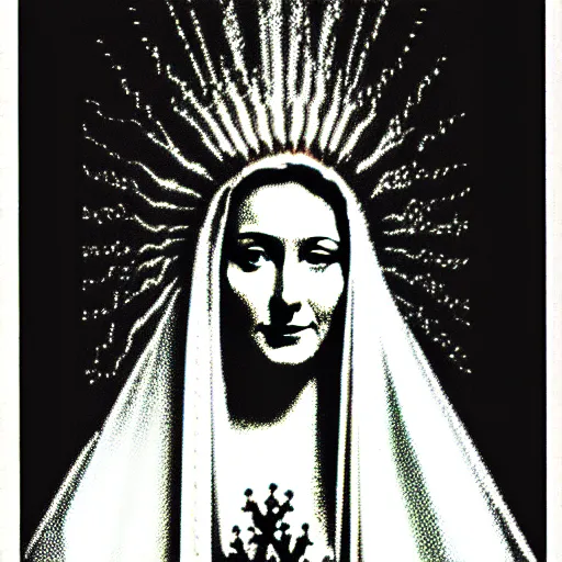 Image similar to marian apparition, found footage, vhs, 1 9 9 0, beautiful, highly realistic, highly detailed, vhs noise static, black and white, vhs glitch