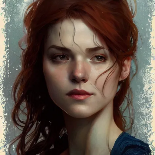 Image similar to A full portrait of Mary Jane Watson, intricate, elegant, highly detailed, digital painting, artstation, concept art, smooth, sharp focus, illustration, art by Krenz Cushart and Artem Demura and alphonse mucha