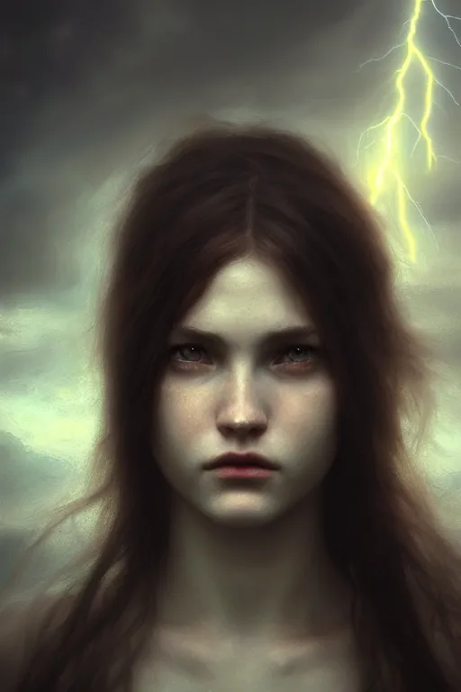 Image similar to head portrait of Lilith, portrait, mythology, photo-realistic, hyper-realism, octane render, dramatic lightning, cinematic, by John William Waterhouse