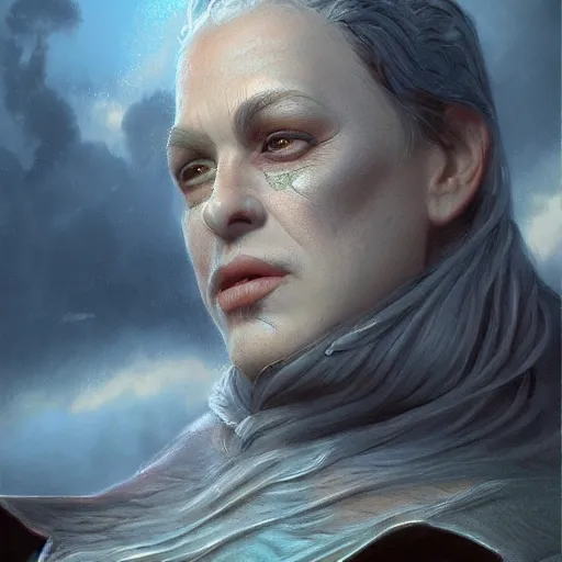 Image similar to a beautiful matte painting of a character, by steve argyle and mark arian