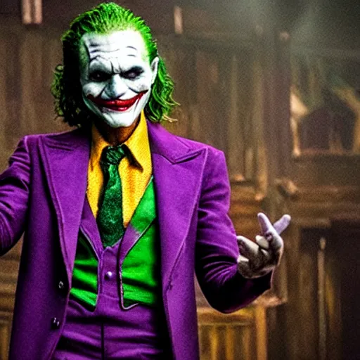 Image similar to film still of Groot as the Joker in the new Joker film