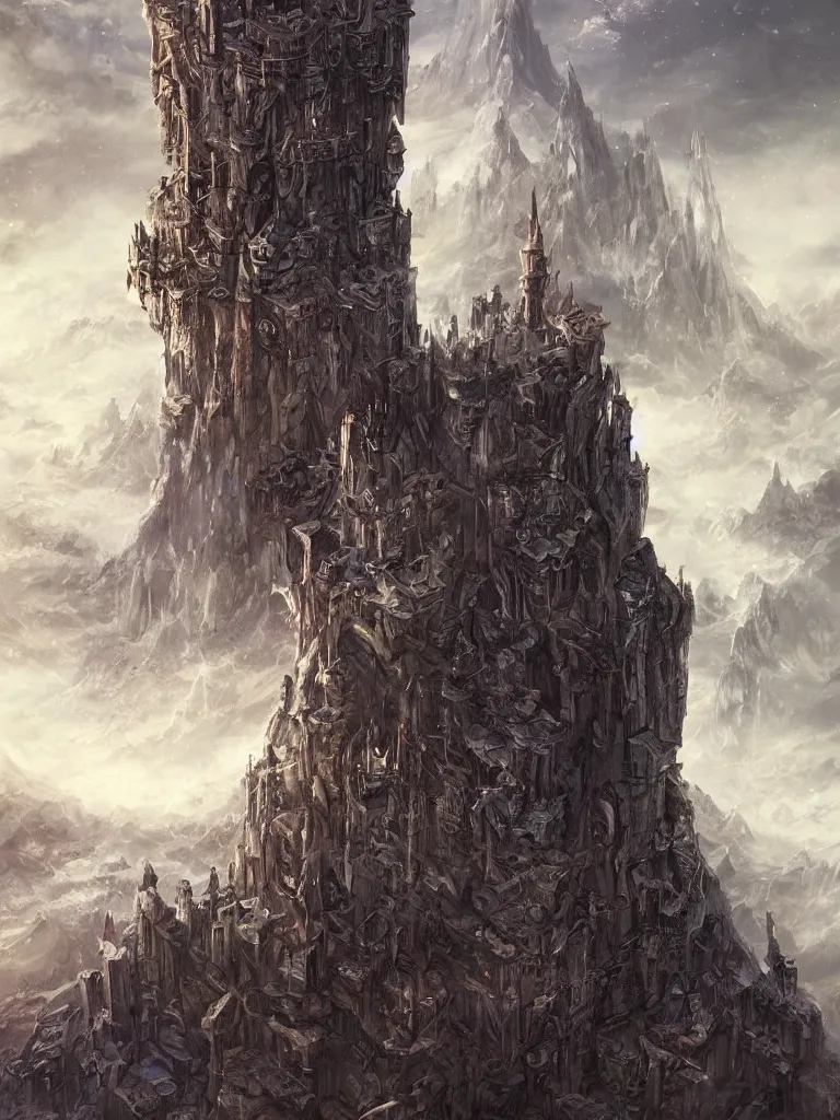 Image similar to a tower on the edge of forever, fantasy art, detailed, cinematic