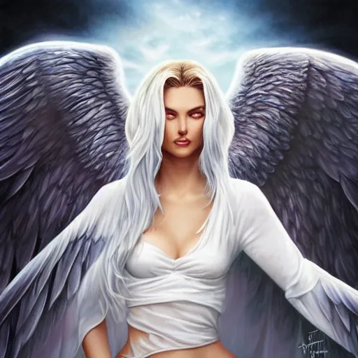 Prompt: an angel with raven wings, by Artgerm, Steve Argyle, Mark Brooks