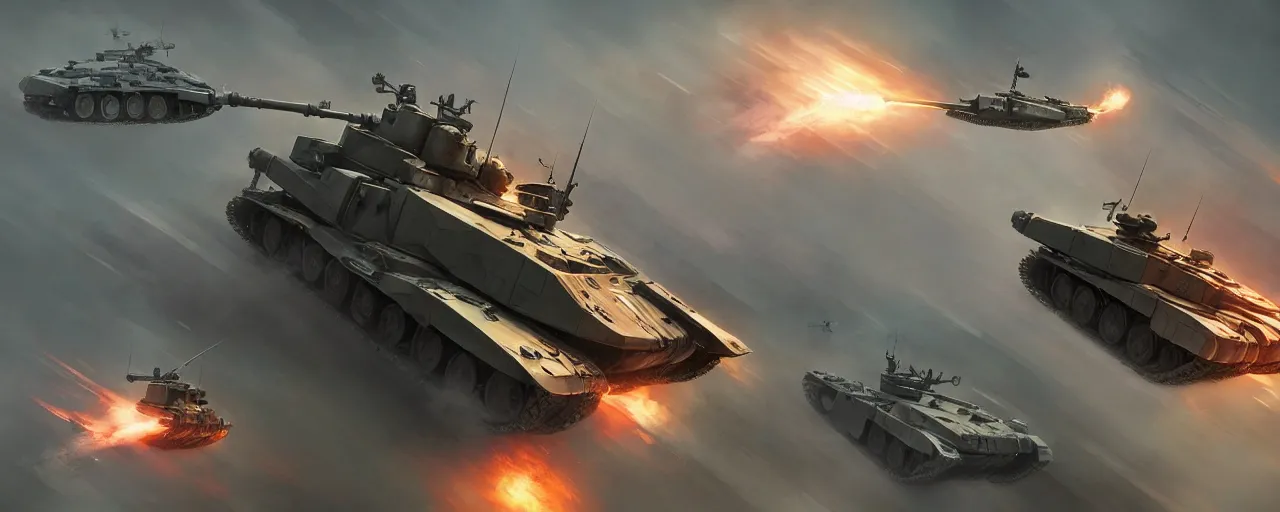 Image similar to main electric battle tank and helicopter at war, volumetric lighting futuristic, highly detailed, digital painting, artstation, concept art, cinematic, sharp focus, illustration, unreal engine 5, 8 k, art by artgerm and greg rutkowski and alphonse mucha