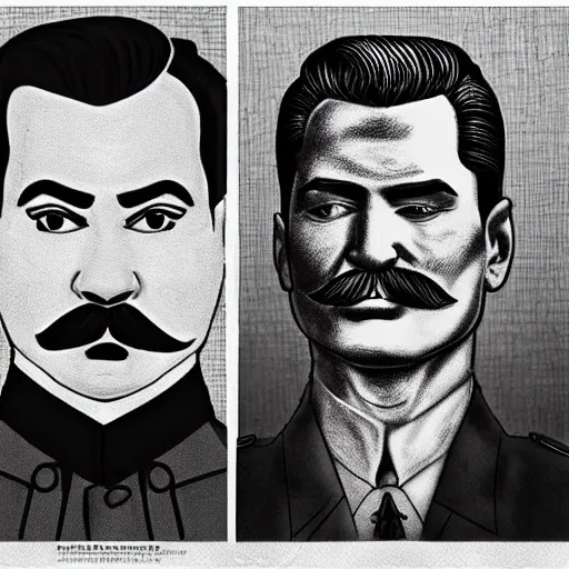 Prompt: art of stalin, in tom of finland style