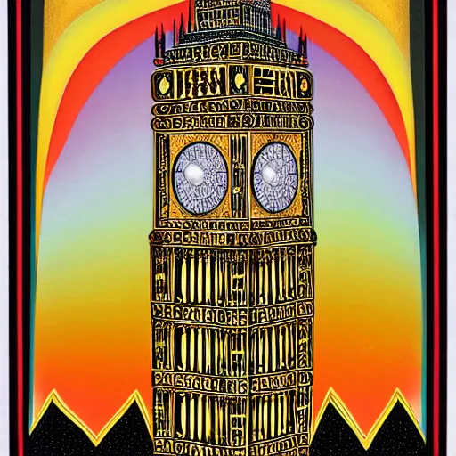 Prompt: big ben by fred tomaselli and joe fenton