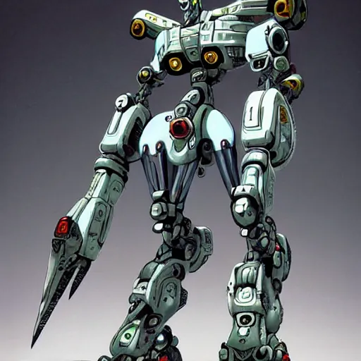 Image similar to skinny mega mech by mamoru nagano