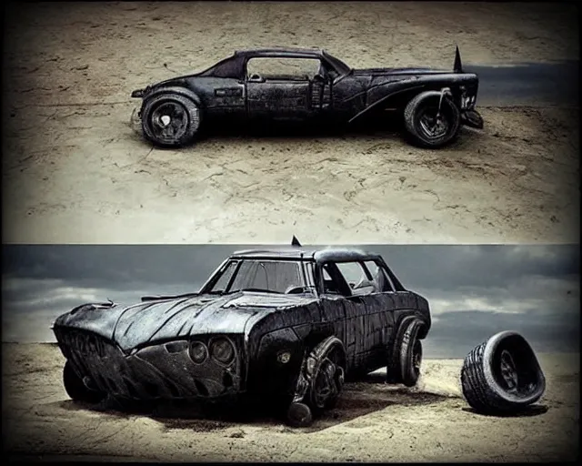 Image similar to mad max style bat mobile