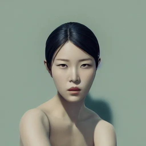 Prompt: Lee Jin-Eun by Vincent Di Fate, rule of thirds, seductive look, beautiful, in intergalactic hq, octane render, masterpiece