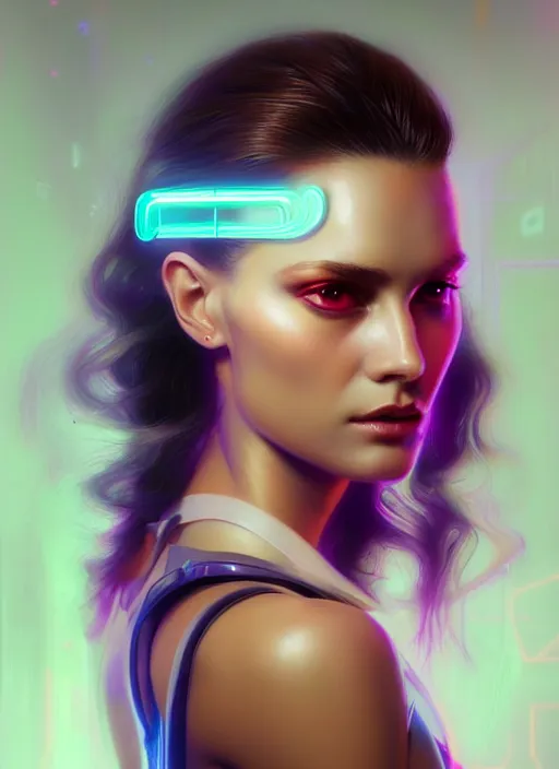 Image similar to a portrait of female humanoid in transparent fashion wear, intricate, elegant, cyber neon lights, highly detailed, digital photography, trending in artstation, glamor pose, concept art, smooth, sharp focus, art by artgerm and greg rutkowski