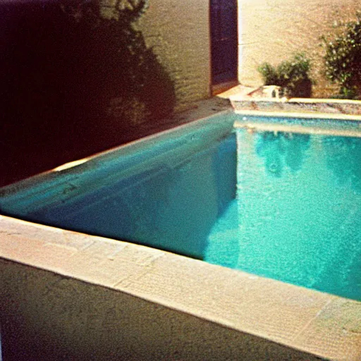 Image similar to Beautiful soft Photograph taken with a phone-camera from 2000, of an infinite infinite infinite liminal empty pool