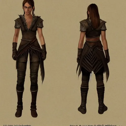 Image similar to A concept art of Emma Watson in The Elder Scrolls V: Skyrim (2009 video game)