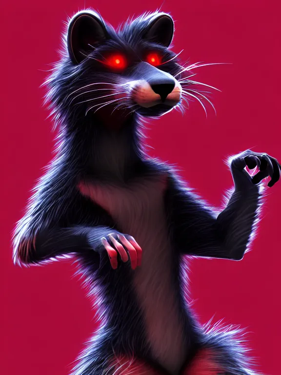 Image similar to furry - male - red - black - weasel - chaos theorist - fursona uhd ue 5 visual novel pc game expressions, photorealistic