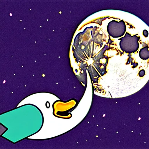 Image similar to concept art of moon eating a duck