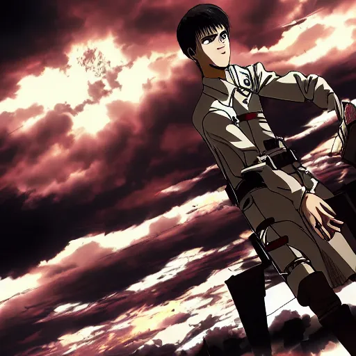 Prompt: Magnus Carlsen in Attack on Titan, high quality,