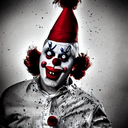 Prompt: fighting clowns. Award winning photography