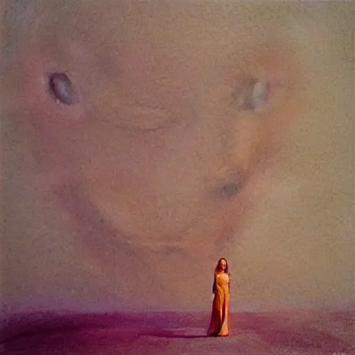 Prompt: a woman posing, by Zdzislaw Beksinski and Marat Safin