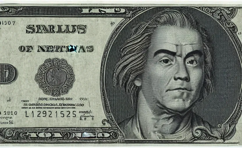 Image similar to rectangular photograph of seven dollar u. s. currency note featuring spiky - haired saiyan goku from dbz dragonball z