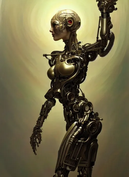 Image similar to organic cyborg, full body, diffuse lighting, fantasy, intricate, elegant, highly detailed, lifelike, photorealistic, digital painting, artstation, illustration, concept art, smooth, sharp focus, art by John Collier and Albert Aublet and Krenz Cushart and Artem Demura and Alphonse Mucha