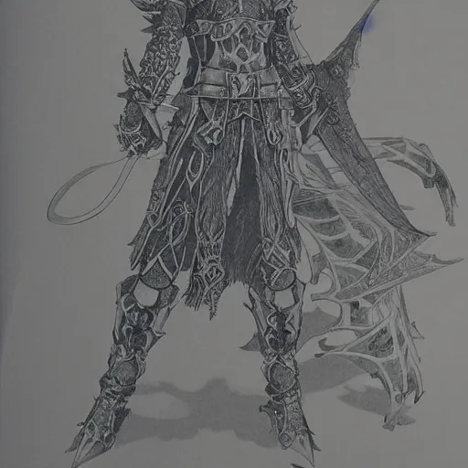 Prompt: a mage from final fantasy 14 drawn by Yoshitaka Amano, intricate