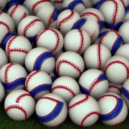 Prompt: baseballs shaped like a tidal wave