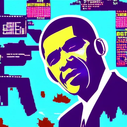 Prompt: obama in hotline miami