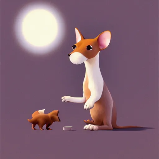 Image similar to Goro Fujita illustrating an extremely realistic photograph of a brown and white dog, with long ears, a small nose and wide eyes, by Goro Fujita, concept art, sharp focus, highly detailed, ArtStation