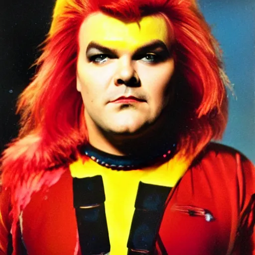 Image similar to jack black as ziggy stardust, vintage photo, 8 k