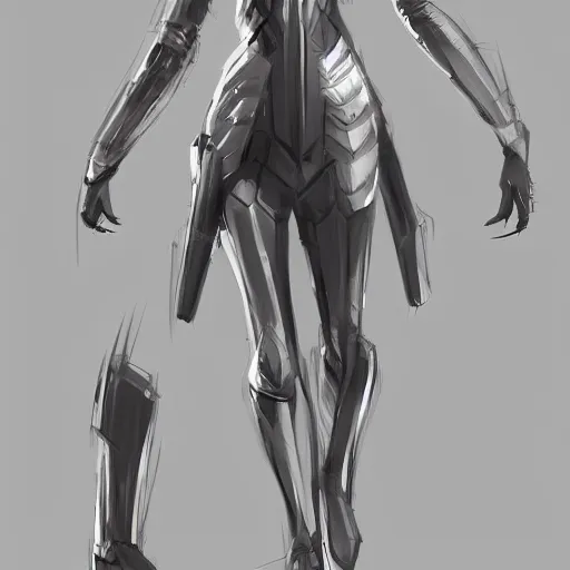 Prompt: concept art, stylized proportions, very long legs, concept design, sketch, human character, science fiction suit, helmet, trending on artstation