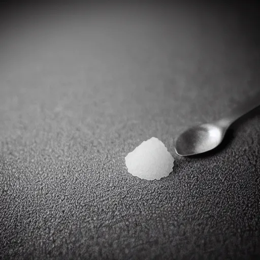 Image similar to closeup studio photograph of a grain of salt, dramatic lighting, edited in photoshop