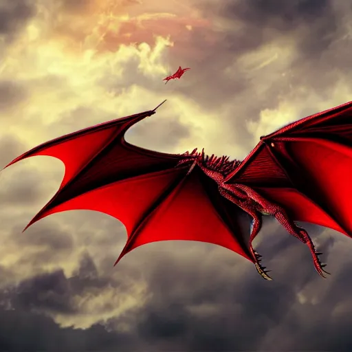 real dragon flying in the sky