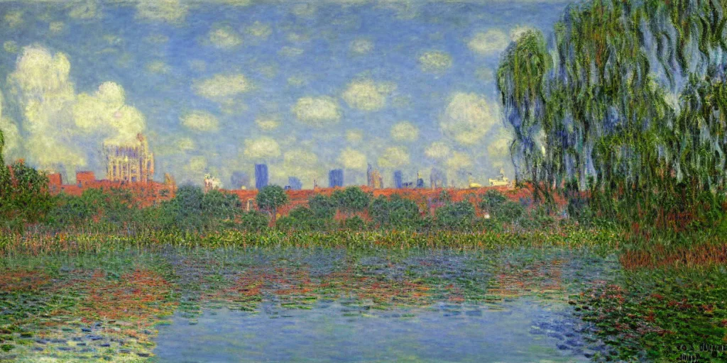 Image similar to orlando florida painting by claude monet, detailed, award - winning, coherent