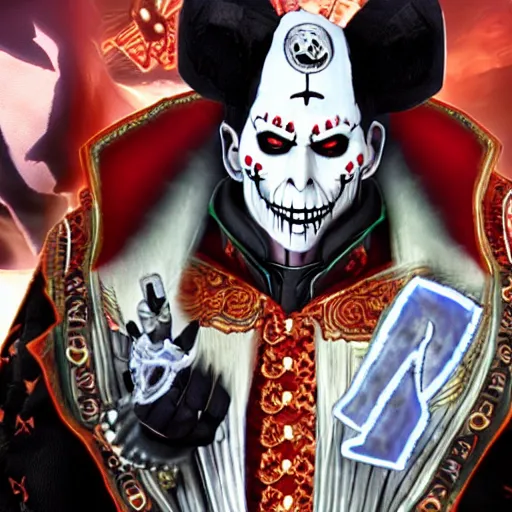 Prompt: Papa emeritus as character in Tekken 1