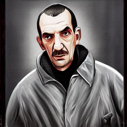 Prompt: portrait of old niko bellic in queens, new york city, full shot