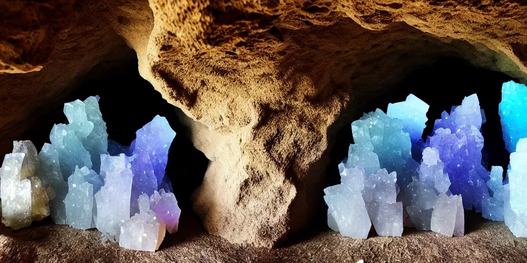 Image similar to mystical mysterious cave crystals