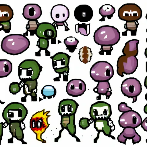 Image similar to binding of isaac monster sprite sheet