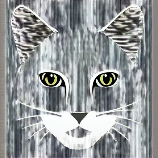 Prompt: minimalistic cat face with black color vector image black and white transparent background,