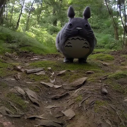 Image similar to trail cam footage of totoro