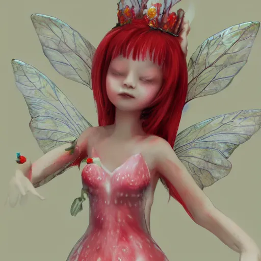 Prompt: Artstation strawberry fairy
