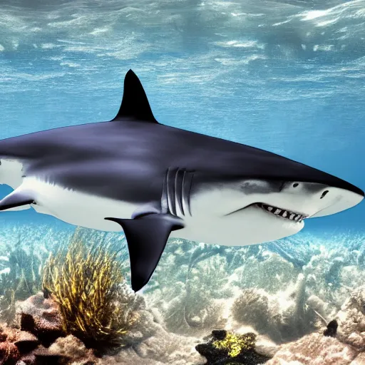 Image similar to a shark with the face of Senator Marco Rubio