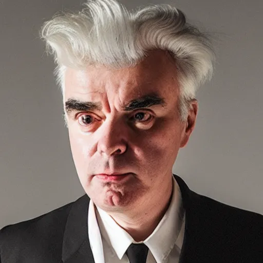 Image similar to David Byrne committing arson, burning down his house